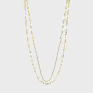 Pilgrim Jewellery: Pilgrim Rowan Recycled Necklace 2 in 1 - Gold Plated
