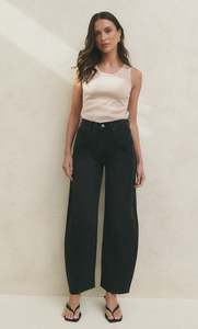 Among The Brave: Among the Brave Varsity Forward Seam Barrel Jeans - Black Wash