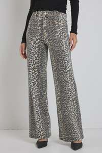 Among the Brave Zoey High Rise Wide Leg - Leopard