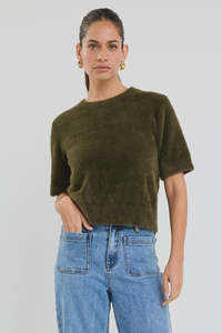 Ivy + Jack Issue Fluffy Soft Knit Tee - Khaki