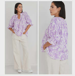 Ivy Jack: Ivy + Jack Ethereal Baroque Pintuck Front Top Lilac