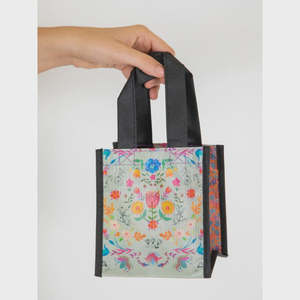 Artisanal Happy Bag - Grey Floral Small