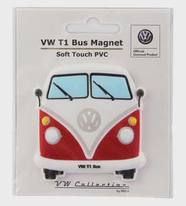 Artisanal Natural Life: Artisanal VW T1 Bus Rubber Magnet - Front Red