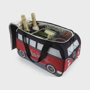 Artisanal VW T1 Bus Cooler Bag 25 Litre - Black/Red