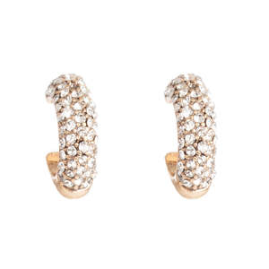 A C Oslo: A & C Oslo Earrings Creole Color Accent Crystal - Gold Plated