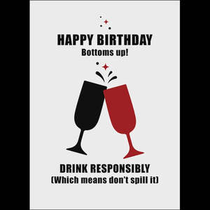 Defamations Card - HBD Bottoms Up!