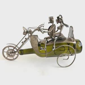 J M: J & M Wine Bottle Holder - Couple on Bike
