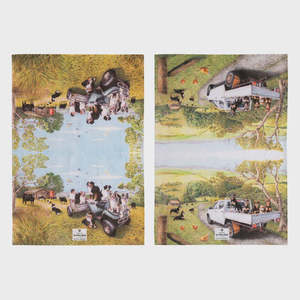 Ashdene 2pk Kitchen Towel - Working Dogs Vehicle