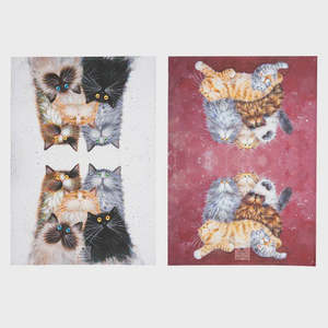 Ashdene 2pk Kitchen Towel - Kim's Cats Fluffy Friends