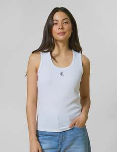 Stella Gemma: Stella + Gemma Rib Logo Tank - White