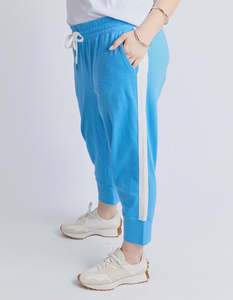 Elm Brunch Side Tape Pant - Azure Blue/ White Trim