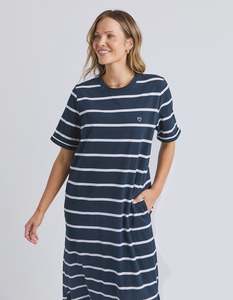 Elm: Elm Halli Dress - Navy & White Stripe