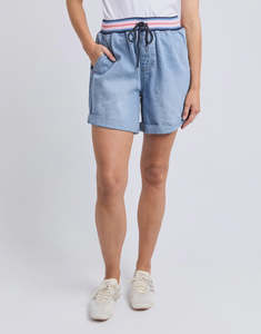 Elm: Elm Bodhi Denim Short - Mid Blue Wash