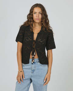 Silent Theory Nina Crochet Top - Black