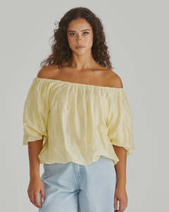 Sass: Sass Sofie Off Shoulder Top - Yellow