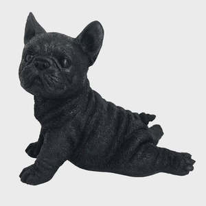 Accessories: Linen & More Playful Lying Decorative Frenchie - Black