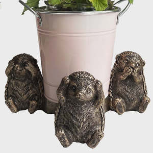 Linen & More Hedgehog Pot Holder Set of 3 - Gold