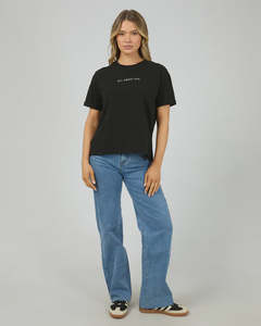 All About Eve Washed Tee - Black with White