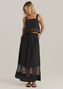 Sass Nixie Lace Skirt - Black