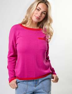 Stella + Gemma Street Pocket Jumper - Crimson Crush