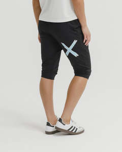 Homelee 3/4 Apartment Pants - Black with Sapphire Ivory  X