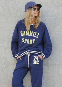 Hammill: Hammill & Co 74 Sport Sweat - Navy/Yellow