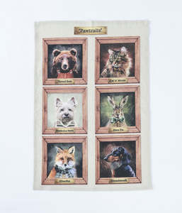 Accessories: MM Linen Pawtraits Tea Towel