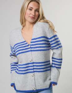 Stella Gemma: Stella + Gemma Stripe Cardigan - Salt Air