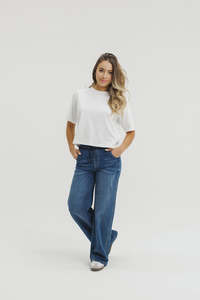 Home Lee: Homelee Palazzo Jeans - Blue Wash