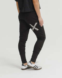 Home Lee: Homelee Apartment Pants - Winter Weight - Black with Graphite Daisy X