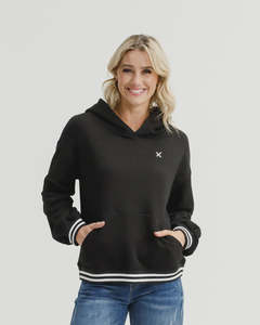 Home Lee: Homelee Elliot Hoodie - Alphine Weight - Black with Silver X & Stripe Cuffs