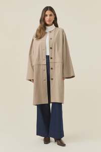Isle of Mine Farida Convertible Trench Coat - Stone