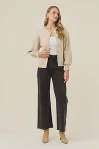 Isle of Mine Nell Pearl Cardigan - Stone