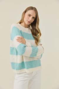Isle of Mine Pallas Stripe Jumper - Ice Blue
