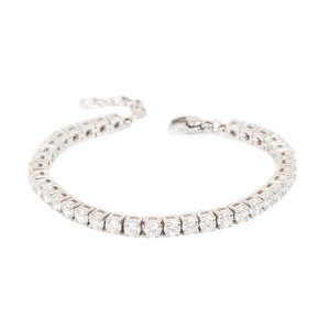 A & C Oslo Tennis Bracelet, 3 mm stones, Steel - Silver