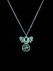 Pendants: Silver Pekapeka - Dinosaur Bone Disc