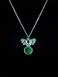 Pendants: Silver Pekapeka - Pounamu Disc