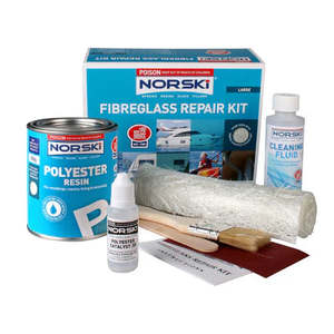Paint Adhesives Sealants: Norski No. 2 Polyester Fibreglass Repair Kit Large