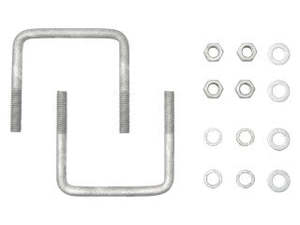 Trailer Parts: Square U-Bolt - M12 x 80 x 100mm Pair