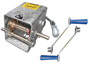 Trailer Parts: 15:1 Winch and Rope - 1650kg 2 Handles