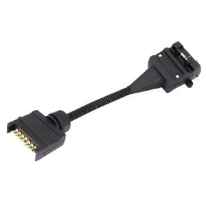 Trailer Parts: 7 Pin Flat Male to 12 Pin Flat Female Trailer Adapter Caravan Connector