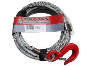 Trailer Parts: Winch Wire with 1500kg Capacity 6mm x 10M