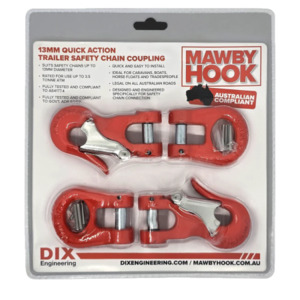 Shackles Caribenrs Clips: Mawby Hook - 13mm Quick Release Safety Chain Hooks