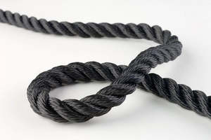 Ropes Lines: 3 Strand Hawser Laid Polyester Rope Black