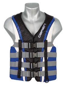 Life Jackets: O'Brien Men's 4 Belt Pro Nylon Vest - Blue/Black