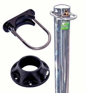 Water Ski Bindings Accescories: Heavy Duty Stainless Steel Ski Pole - 1.2m Kit With U Bracket & Base