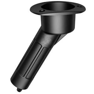 Fishing Rods: Beerocket Round Flush Mt Abs Rod/Drink Holder Angled 30Degrees With Drain - Black