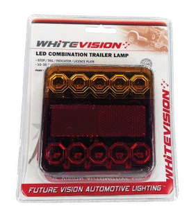 Whitevision Left Tail LED 100x100mm - 10-30V - 400mm Wire