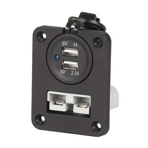 Rv Parts Equipment: Powertech Panel Mount with 2 Pole Anderson SB50 Connector and USB Socket