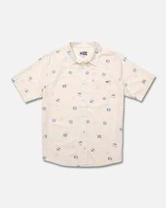 Salty Crew Session Short Sleeve Button Up Shirt - Off White